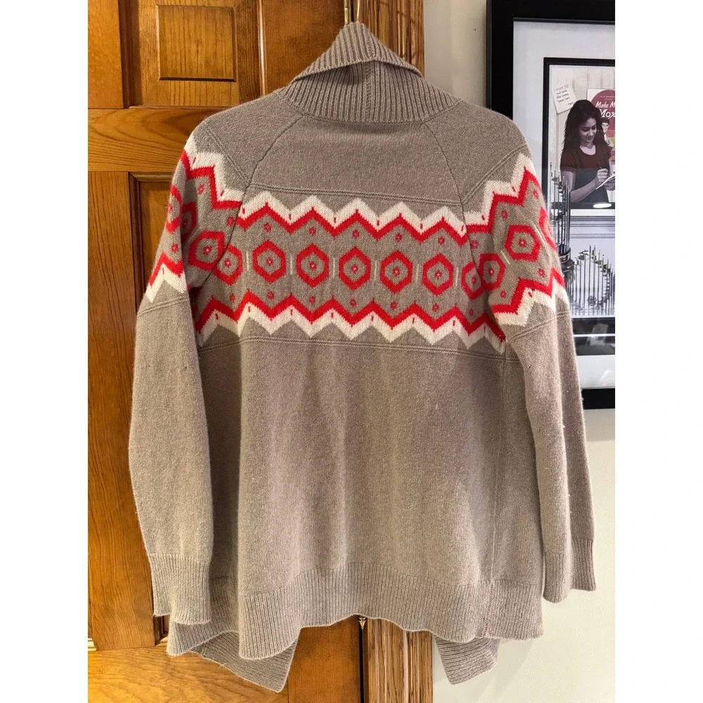 Banana Republic Womens Small‎ 100% Cashmere Fair Isle Shawl Cardigan Sweater